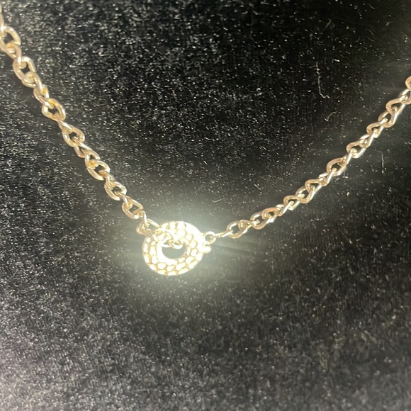 Silver necklace with black, gray, white-color beading - Picture 2 of 4